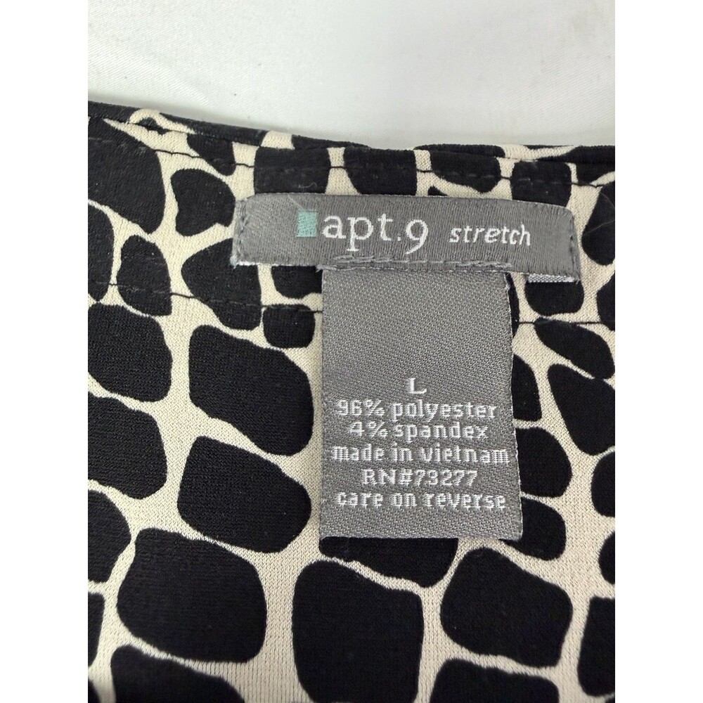 Apt. 9 Black/White Pull-On A-Line Knee-Length Knit Stretch Skirt Size Large - Picture 6 of 6